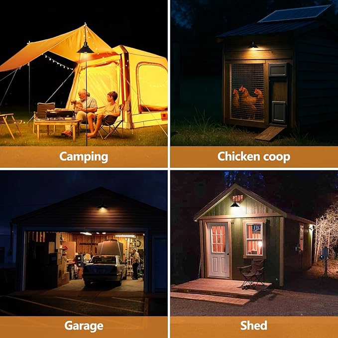 Bailoch 1 Pack Black Portable Battery Operated Hanging Light, Rechargeable Wireless Outdoor Pendant Light with Remote, Battery Powered Chandelier Lantern Fixture for Indoor Outdoor Gazebo Porch Patio
