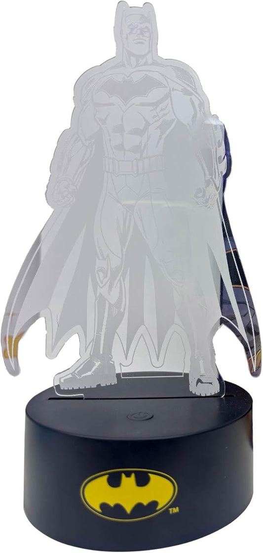 DC Comics Batman 3D Illusion LED Lamp,Superhero Night Light with Color Changing Effect,Desk Lamp for Bedroom, Nursery, Playroom Décor