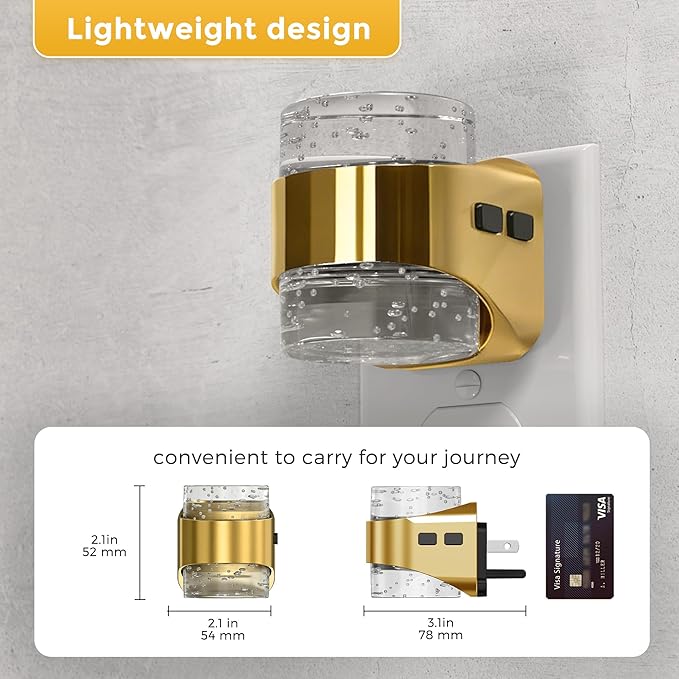 L LOHAS LED Night Light, 2 Pack 3000K Bubble Night Lights Plug into Wall, Acrylic Night Lights with Light Sensor, Adjustable Brightness,Plug in Nightlights for Rooms Bathroom Hallway