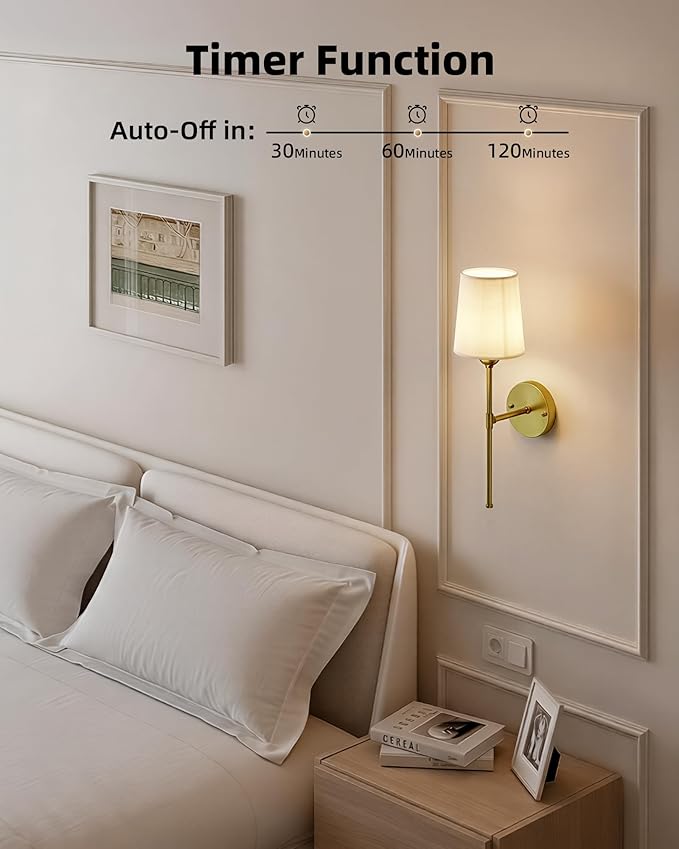 Rechargeable Wall Lights, Battery Operated Wall Sconce Set of 2, 7500mAh, Dimmable, Remote Control, Timer, Magnetic Bulb, 3 Color Temps, RGB, Wireless Wall Lamps, for Bedroom Living Room Hallway Decor