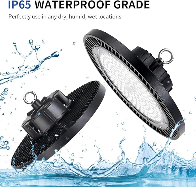 6 Pack 200W High Bay Led Shop Lights - 5000K UFO Led High Bay Light with Plug 5' Cable and Hook Ring, Shop Light UFO Barn Lights Led High Bay Lights for Garage Gym Warehouse Workshop