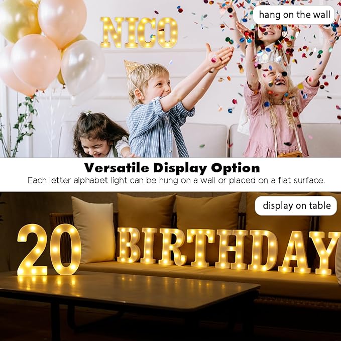 LED Marquee Numbers, Small Light Up Numbers for Party, 8.58 Inch Battery Powered Lighted Number for Birthday, Night Light, Table or Home Decor (Number 0)