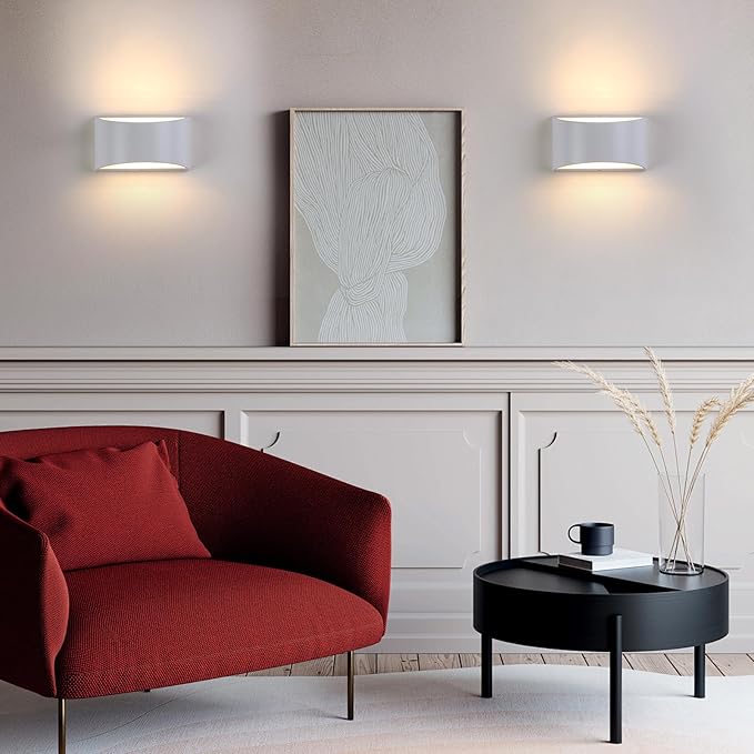 White Modern LED Wall Sconce (with G9 Bulbs) Hardwired Indoor Wall Lights Up and Down Wall Mount Lamps for Hallways, Bedrooms, Hallways, Living Room 3000K Warm White