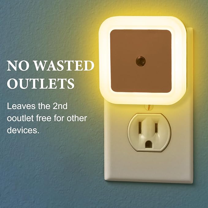 Tuanse LED Night Lights Plug into Smart Sensor Automatic Night Lamp Nightlights Accessories for Bedroom Bathroom Toilet Stairs Kitchen Hallway(48 Pcs,White,Warm Light)