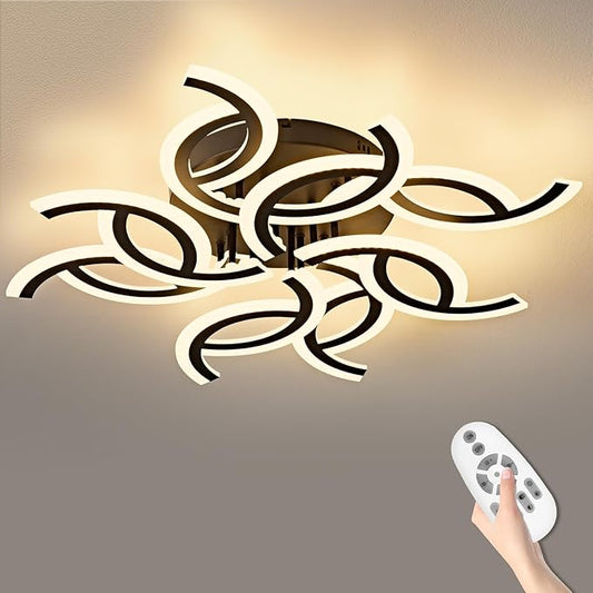 30.9 Inch Modern LED Ceiling Light with Remote, 3 Color Dimmable 56W, CRI90+ 3000-6500K Acrylic Ceiling Light Fixture for Living Room/Bedroom/Dinning Room