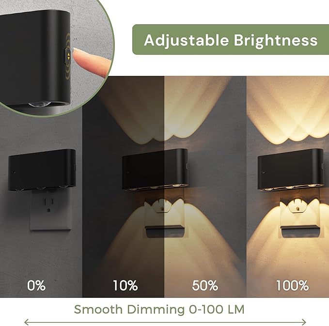 L LOHAS LED Night Light, 2 Pack Dimmable Modern LED Night Lights Plug into Wall,Dusk to Dawn Sensor Night Lights for Kid, 2000K/3000K/5000K Nightlight for Hallway Bedroom Stairway