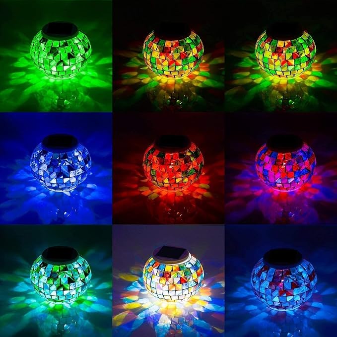Starryfill Color Changing Solar Glass Block Led Table Lights - Rechargeable, Outdoor & Indoor, Ideal Gifts