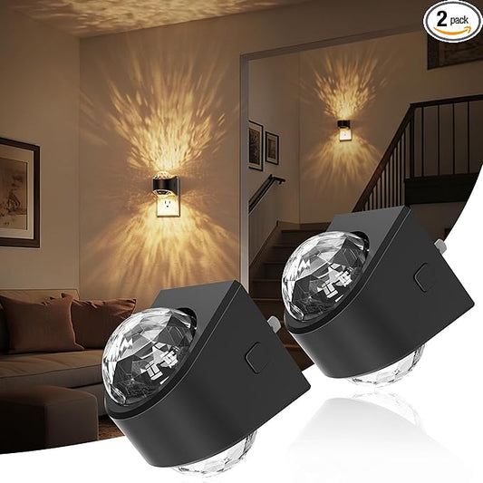 JandCase Night Lights Plug into Wall, 2 Pack Star Projector Night Light with 3000K Soft White, Automatic Galaxy Nightlight Plug in with Light Sensor for Bathroom Hallway Room Decor