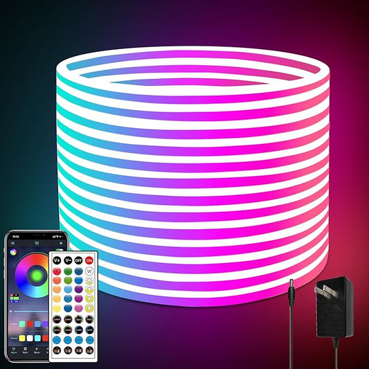 segrass 66ft Waterproof LED Strip Lights with Remote,Color Changing Music Sync App Control LED Lights for Bedroom, Living Room, Dorms, Room Décor