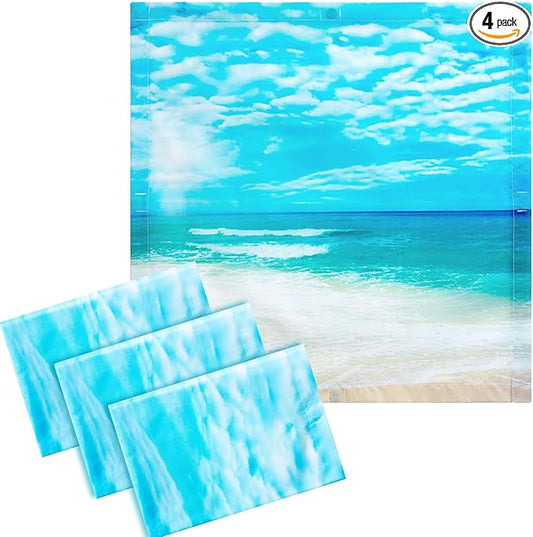 VIHOSE 4 Pcs 2 x 2 Feet Fluorescent Light Covers for Ceiling Lights Classroom Magnetic Light Filters for Reducing Harsh Glare Flicker for Office Classroom Home Drop Ceiling(Wave)