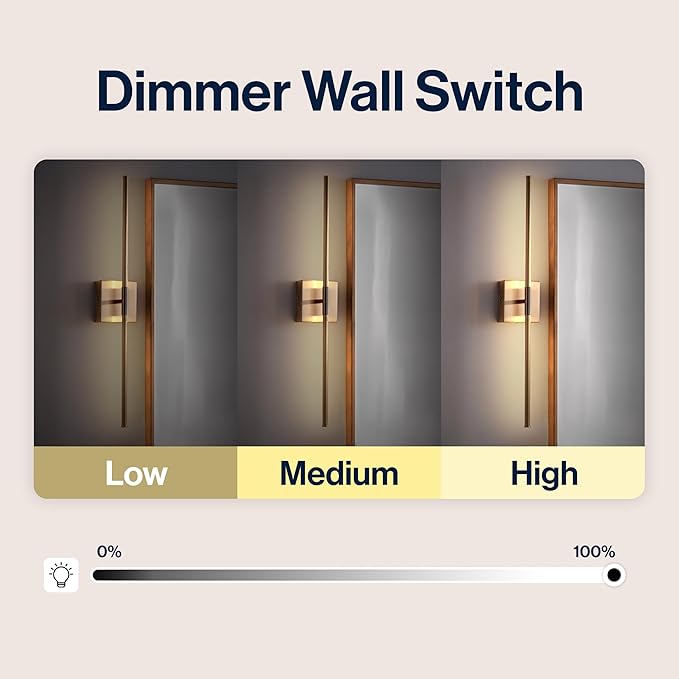 JONATHAN Y 28" Brass Gold Modern Dimmable Integrated LED Wall Sconce, Metal Vanity Light for Bathroom Mirror Bedroom Hallway, Sleek Hardwired Wall Lamp Fixture, 3000K (JYL7022B-SET2)