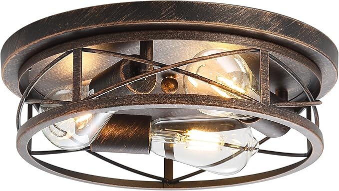 Black Gold Farmhouse Ceiling Light Fixtures,3 Lights Flush Mount Ceiling Light,Bathroom Light Fixtures Ceiling Mount for Hallway Bedroom Kitchen 1 Pack
