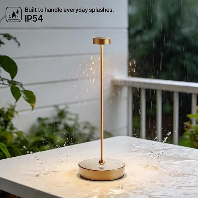 2Pack Cordless LED Table Lamp，Rechargeable Battery Operated Table Light, 3 Color Stepless Dimmable Table Lamp, Portable Table Light for Outdoor/Restaurants/Patio