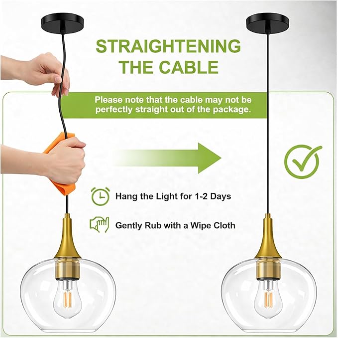 Glass Pendant Lights Kitchen Island, 9.45'' Black Gold Pendant Lighting Fixtures, Modern Hanging Ceiling Light with Clear Glass Shade for Farmhouse Dining Room Bedroom Hallway(1 Pack)