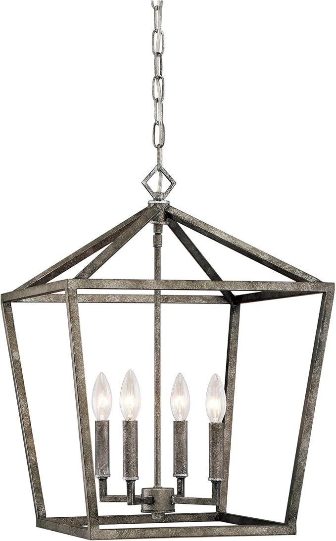 ML Lighting 3244-AS Four Light Pendant, Pwt, Nckl, B/S, Slvr