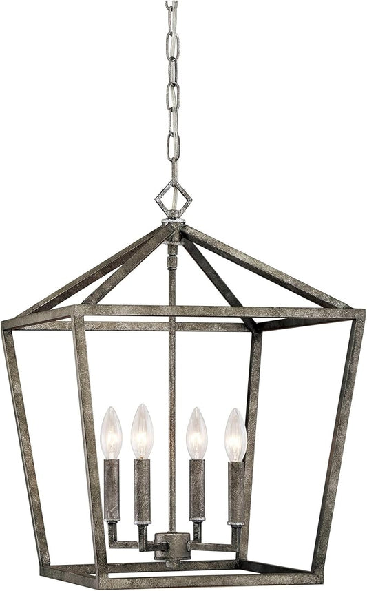 ML Lighting 3244-AS Four Light Pendant, Pwt, Nckl, B/S, Slvr