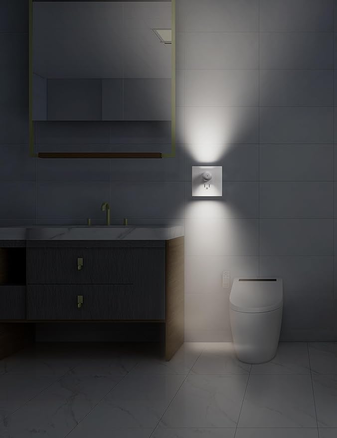 GEPLAD LED Night Light Plug-in Wall Outlet Light, 5000K Daylight,Ambient Lighting,Nightlight for Bedroom, Bathroom, Nursery, Hallway, Kitchen 6 Pack