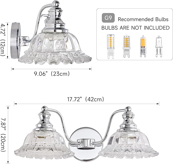 XIEDUN Chrome Vanity Light Chrome Bathroom Lights Vanity Lights for Bathroom Light Fixtures