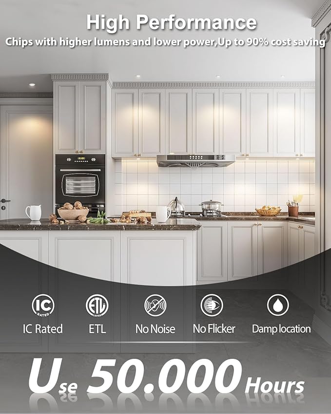 zouzai 2 Inch Adjustable Mini LED Gimbal Light, 5CCT Selectable, 360° Rotation & 90° Tilt for Precise Lighting, Accent or Ambient Illumination in Kitchen, Living Room, Cabinet (White, 12 Pack)