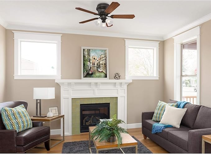 Westinghouse Contempra Trio 42 Inch Ceiling Fan with Light, Indoor Oil Rubbed Bronze Ceiling Fan for Small Rooms, Reversible Blades Dark Cherry/Walnut, LED Bulbs Included