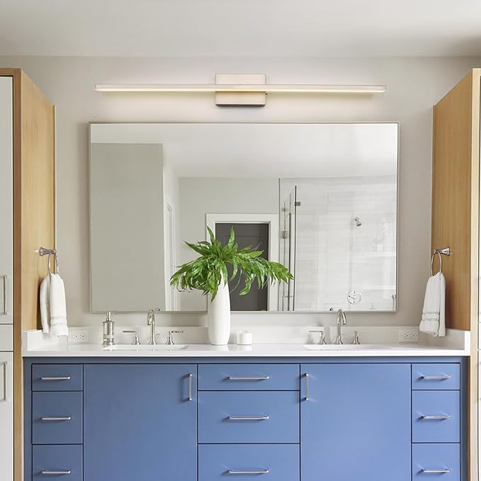 39.4 inch Brushed Nickel Bathroom Vanity Light Bar 5CCT Dimmable Bathroom Light Fixtures Over Mirror Modern LED Vanity Lighting Bath Light
