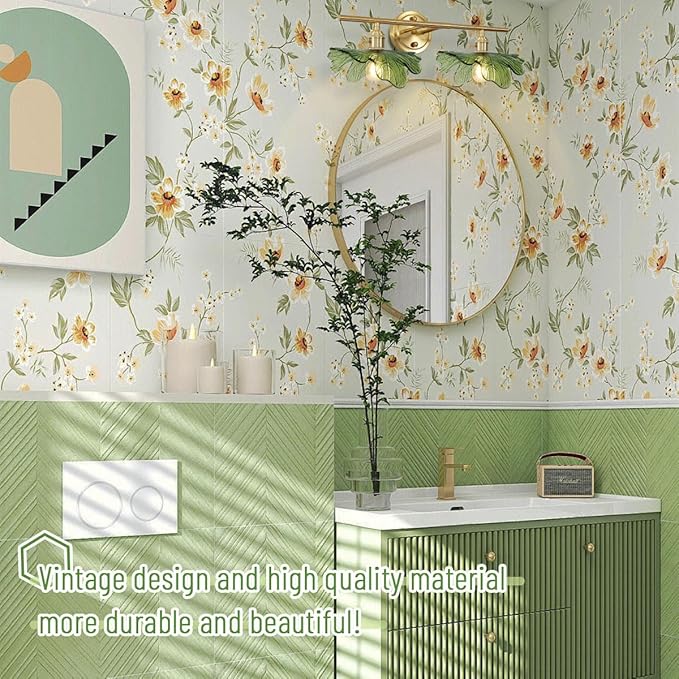 Green Bathroom Vanity Lights Over Mirror, 2 Light Vintage Wall sconces with Glass Shade Bathroom Sconce mid Century Wall Sconce Light Gold Wall Lighting Fixture for Bedside Bedroom Doorway