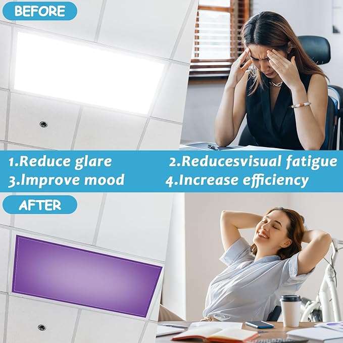 8 Pcs Fluorescent Light Covers with 80 Magnets Decorative for Classroom Ceiling Light 4 x 2 Feet Magnetic Light Covers Filter Easy Install for Office Hospitals & Home Drop Ceiling Supplies (Color)