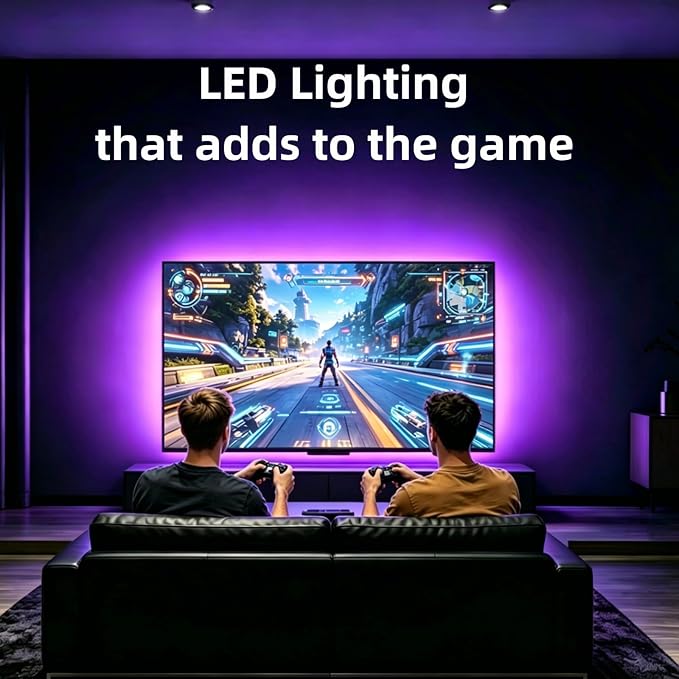 MORIACC LED Lights for TV, 13.1ft Behind TV Backlight for 32-65 Inch TV, Music Sync Strip Lights with APP and Remote Control, USB Powered for Gaming Bedroom Home Decor