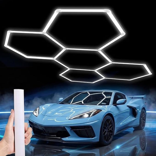 LZHOME Hexagon 5000K LED Garage Lights: 25 Pack Updated 1.31-inch Wider Size, 26300LM Super Bright Hex Lighting Ceiling LED Shop Light for Garage, Car Detailing, Workshop, Warehouse, Gym, Basement