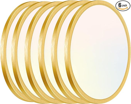 Hlite 6pack 12 inch Flush Mount LED Ceiling Light Fixture,24W 2400LM Super Slim Light Fixtures Ceiling Mount 3000K/4000K/5000K 3CCT Selectable,Light Fixtures for Kitchen,Bedroom (Gold)