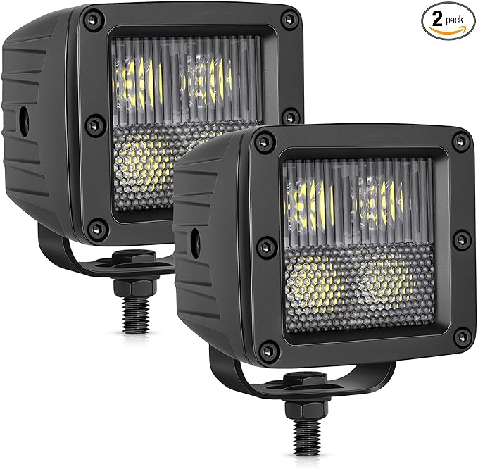 OFFROADTOWN LED Cubes, 3 Inch 80W CREE LED Pods Offroad Fog Lights Driving Ditch Backup Reverse Light for for Trucks UTV SUV ATV Motorcycle Pickup Boat - 2Pcs Driving Combo Beam