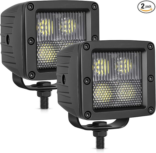 OFFROADTOWN LED Cubes, 3 Inch 80W CREE LED Pods Offroad Fog Lights Driving Ditch Backup Reverse Light for for Trucks UTV SUV ATV Motorcycle Pickup Boat - 2Pcs Driving Combo Beam