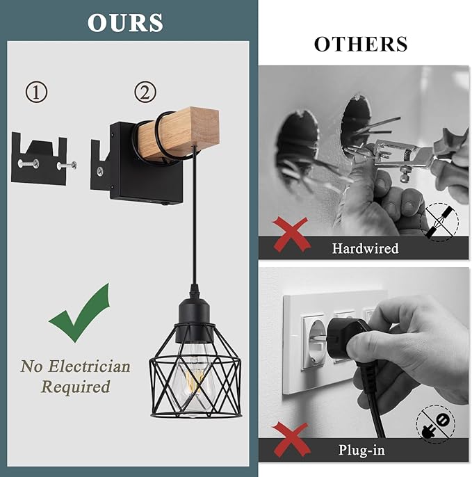 Battery Operated sconces Set of 2 for Bathroom, Dimmable Wall Sconces with Remote Control, LED Wireless Wall Lights for Living Room, Hallway, Bedroom(2 Pack)
