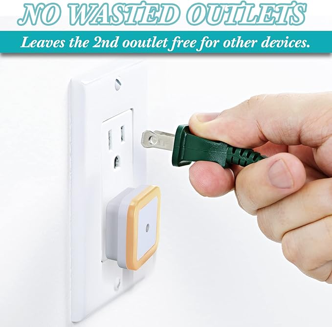 Tuanse 48 Pack LED Night Lights Plug into Wall Smart Sensor Sensor Automatic Night Lamp Nightlights Accessories for Bedroom Bathroom Toilet Stairs Kitchen Hallway(Orange)
