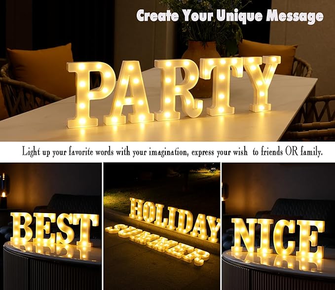 DyingSwan Small Led Marquee Letters, Light Up Letters, 8.58 Inch Led Letter Lights, Battery Powered Lighted Sign for Table, Party, Birthday, Christmas Decor (Letter X)