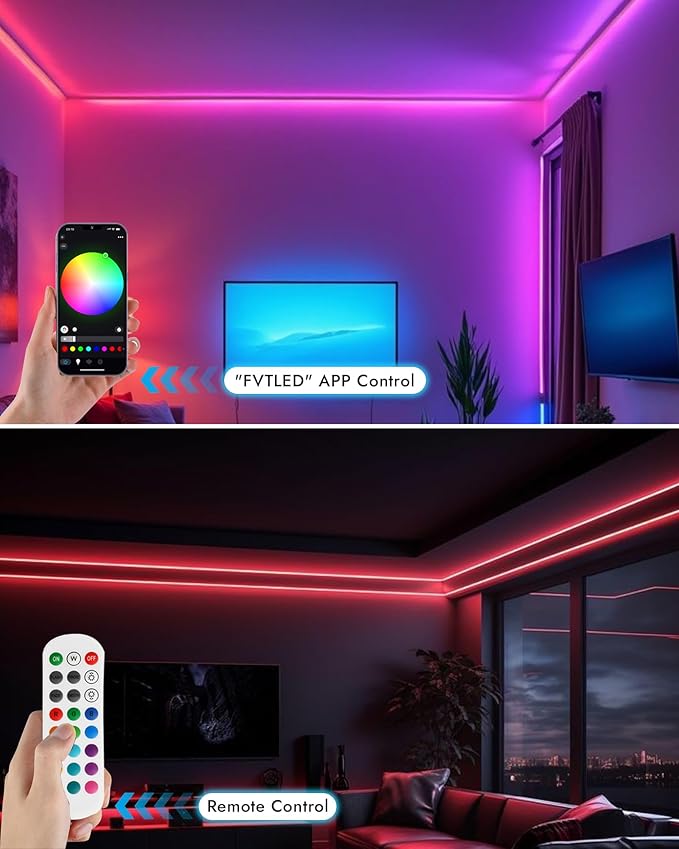 RGBW COB Led Light Strip 32.8FT/10M, 12mm Flexible Led Tape Light 6720LEDs, 24V/8A, COB Led Light 3000K/5000K Dimmable, Bright Smart Led Strip Lights for Bedroom, TV Backlight