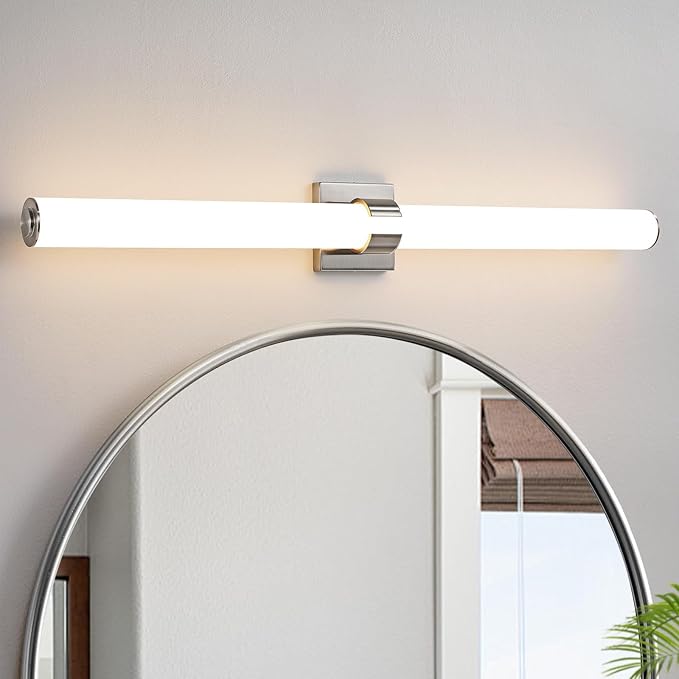 AIJIASI Bathroom Vanity Light Fixtures - 39 Inch Brushed Nickel Bathroom Lights Over Mirror, 36W 3000K Dimmable LED Vanity Light Bar Modern Wall Sconce Light for Mirror Living Room Gallery Hallway