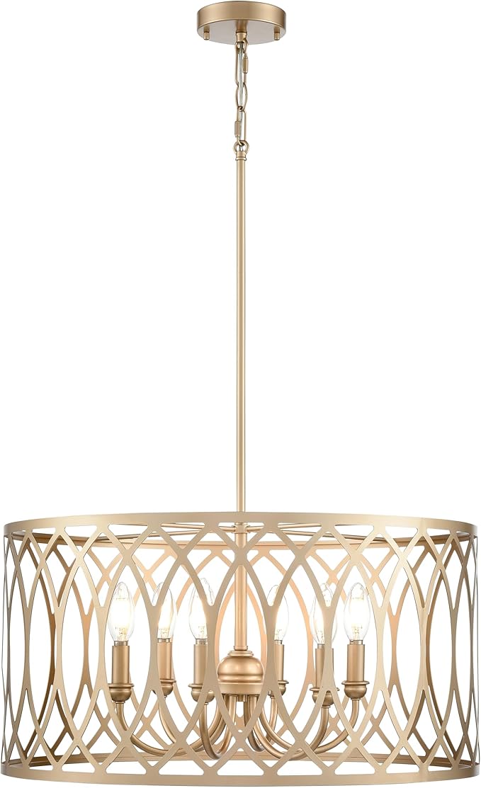 ML Lighting 42106-PMG Arelyn 23" Wide 6-Light Pendant - Painted Modern Gold