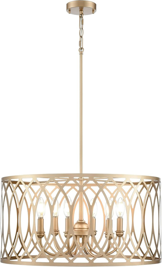 ML Lighting 42106-PMG Arelyn 23" Wide 6-Light Pendant - Painted Modern Gold