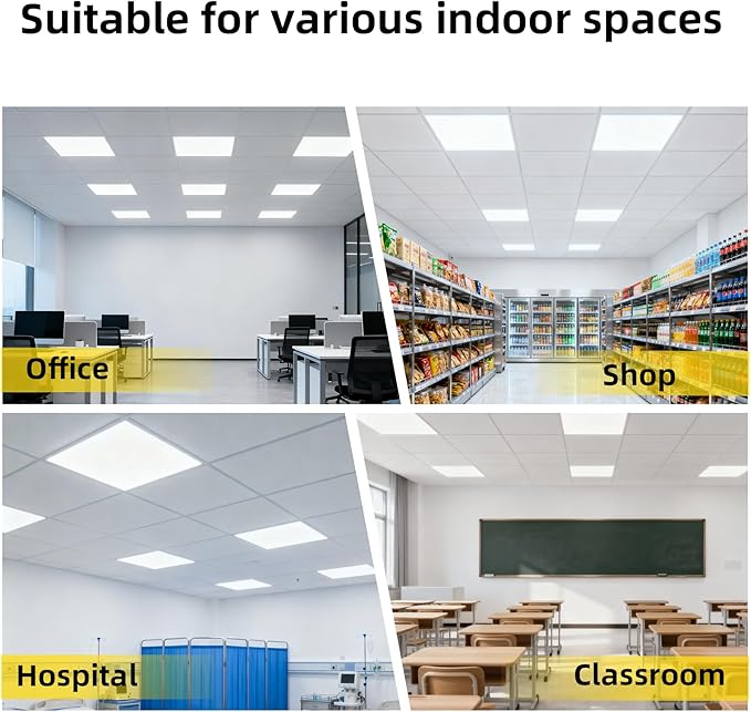 2x4 LED Flat Panel Light Drop Ceiling Light Fixture,7800LM Super Bright 5000K Daylight,0-10V Dimmable,ETL Listed,2x4 LED Recessed Drop Ceiling Troffer Light for Office Shop Commercial Lighting 4 Pack