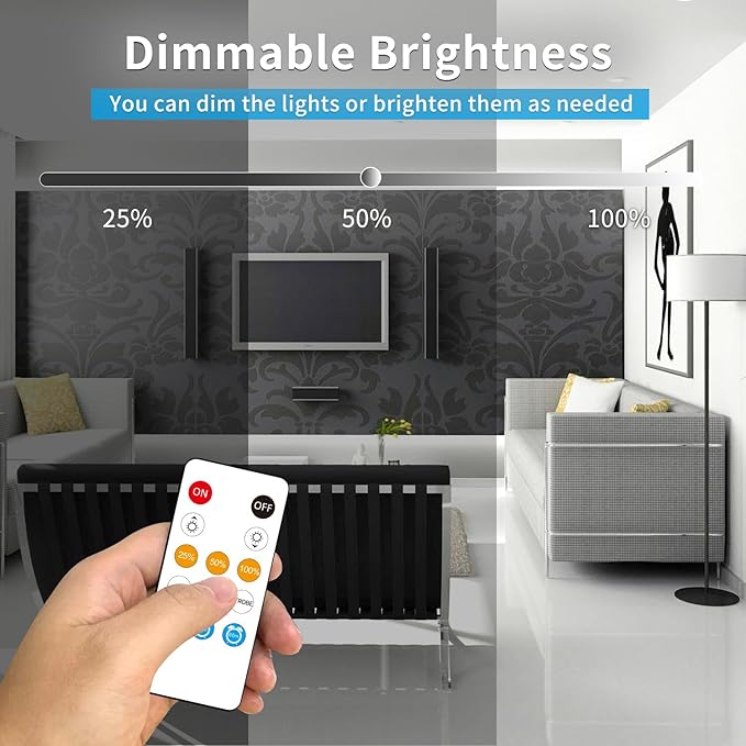 32.8ft COB LED Strip Lights DC 24V Dimmable 6000K White Flexible LED Tape Light for Bedroom, with Remote and app Control LED Tape Lights CRI90+,for DIY Home Decoration（White