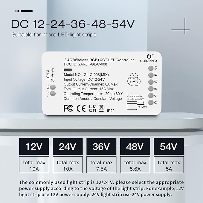 GLEDOPTO ZigBee 3.0 LED Strip Controller RGB+CCT Mix Dimmable Compatible with SmartThings Amazon Echo Plus App/Voice Control for RGB Warm White Cold White LED Strip Light (Require ZigBee Hub)