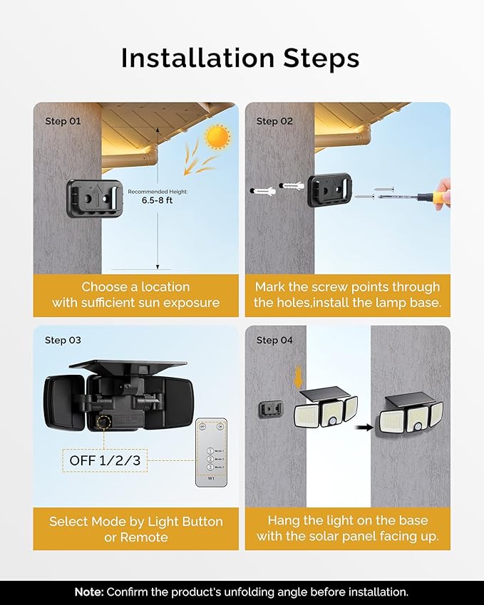 Brightown 3 Pack Solar Outdoor Lights, 2500LM 223 LED Solar Flood Outdoor Lights with Motion Sensor 3 Modes, 3 Head 270° Wide Angle Street Area IP65 Waterproof Security Wall Lights with Remote