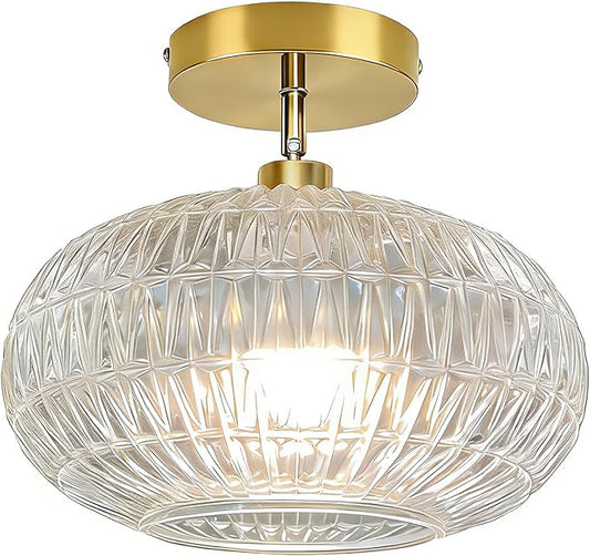 Semi Flush Mount Ceiling Light Fixture,Sloped Ceiling Light Fixture,Vintage Light Fixtures,Globe Glass Ceiling Fixture,Kitchen Over Sink Lighting Fixtures,Hanging Light Fixture for Bedroom Porch