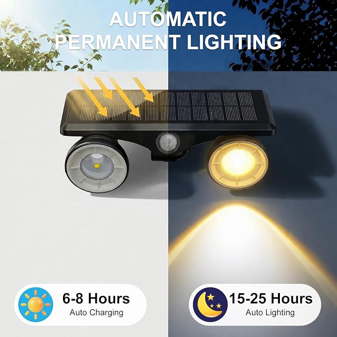 Solar Spot Lights Outdoor Waterproof 4Pack,Solar Uplights Motion Sensor Landscape Lighting for Outside Yard Garden Pathway,Solar Tree Spotlight 2-in-1 Adjustable Dual Heads(Cool White)