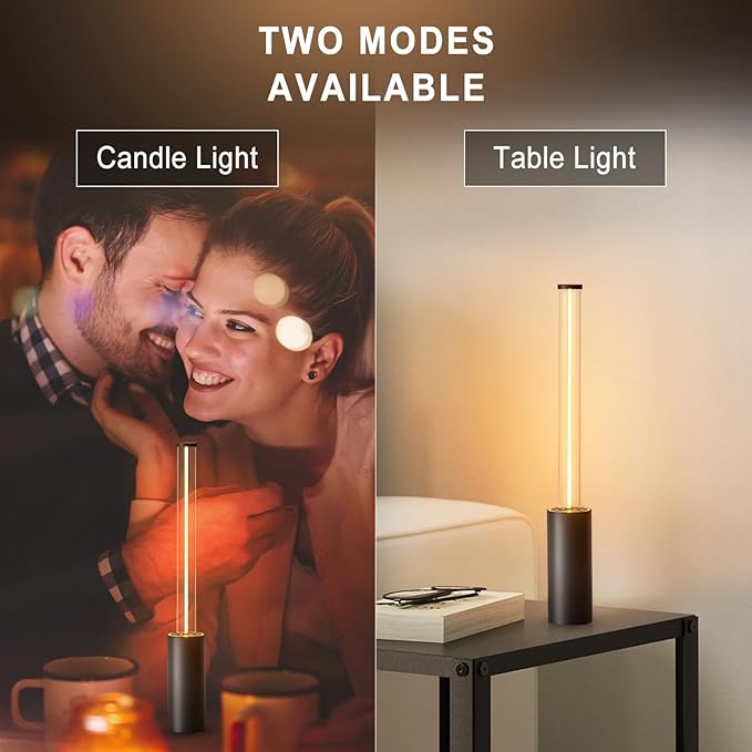 Portable Cordless Lamp, 3-Way Touch USB Rechargeable Battery Operated Table Lamp, Minimalist Small Lamp for Bedside and Kitchen, Ambient Light for Dining and Bar, Grey