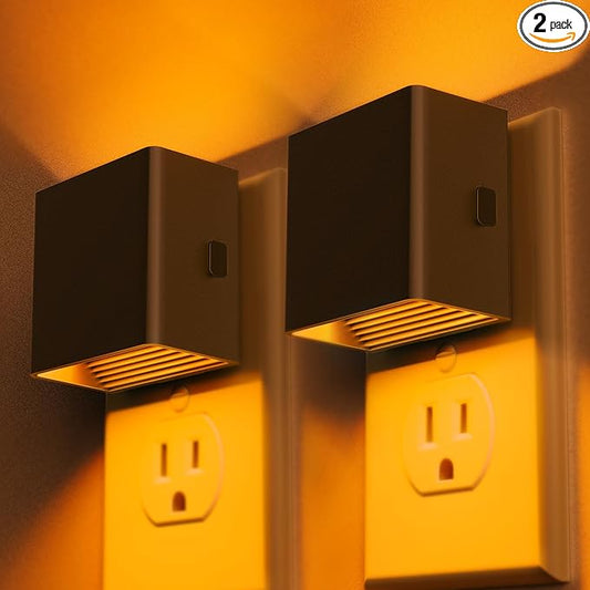 DORESshop LED Night Lights Plug into Wall [2 Pack], Plug in Nightlight, 3 Level Brightness Adjustable Night Light, Dusk to Dawn Sensor, Nightlights for Adults, Bedroom, Bathroom, Hallway, 1800K