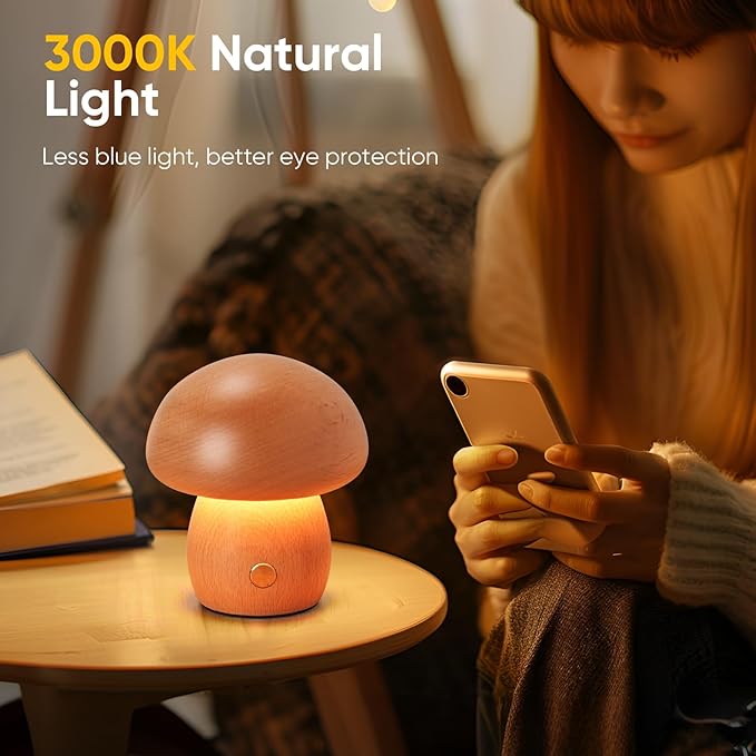 LONRISWAY Portable Cordless Rechargeable Battery Operated Lamp,Stepless Dimming, Small Table Lamp Portable Night Light, Dimmable Touch Control Warm LED Light for Bedroom, Nursery, Patio Decor