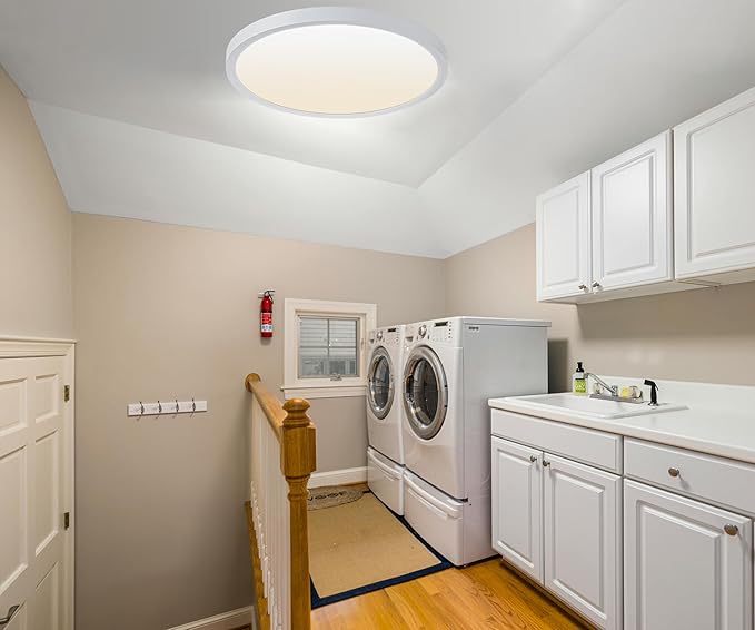 12 Inch LED Flush Mount Ceiling Light White, 5CCT 2700K-6500K, 2640LM 240W Equivalent, Slim Flat LED Light Fixture for Bedroom Laundry Hallway Closet