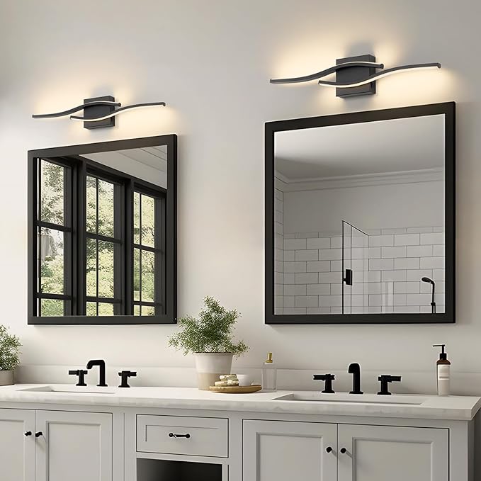 Joossnwell Vanity Light for Bathroom Lighting Fixtures Over Mirror Black Dimmable 5CCT Vanity Lighting Fixture Modern Bath Vanity Lights Bar 23 Inch Led Bathroom Sconces